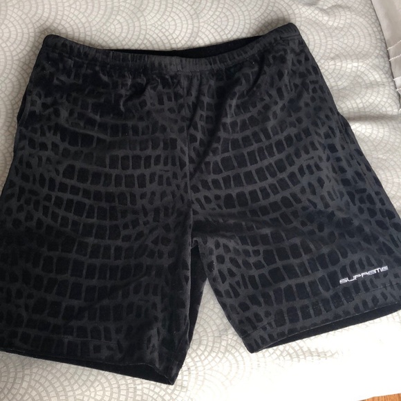supreme croc velour shorts